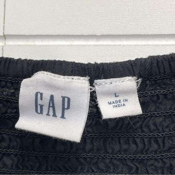 GAP Black Puff Sleeve Midi Dress Size Large - Picture 6 of 10